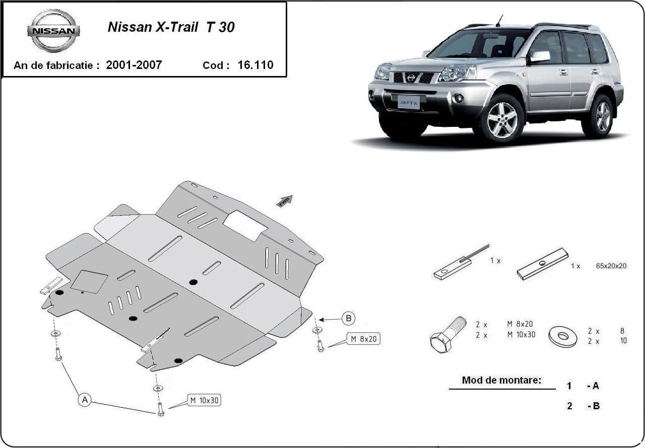 Cubierta protectora de motor compatible con X-Trail T30 (2001-2007)