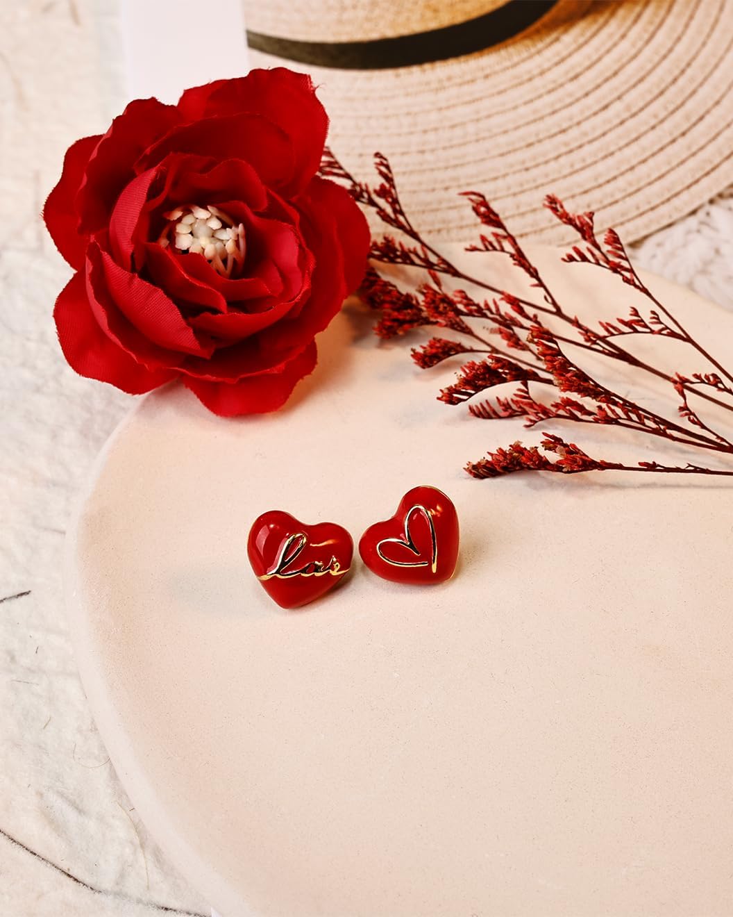 Red Heart Earrings for Women, Sterling Silver Hypoallergenic Romantic Love Dangle Earrings, Valentine's Day Gift Jewelry - Image 7