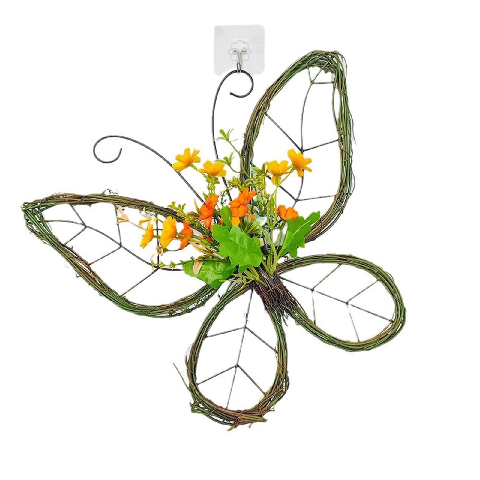 Xjdzineq Flowers Hangers Wreath Artificial Flower Door Hangings Butterflies Farmhouses Cottage Artificial