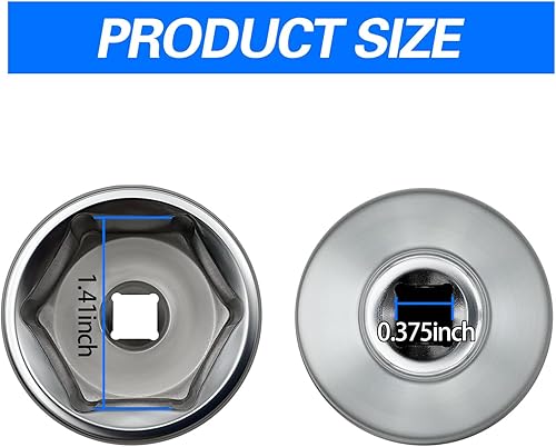 Miniatura 2 de Crynod 1 llave de enchufe de rejilla de aceite automotriz, herramienta de llave de aceite de motor de 1.417 in, llave de filtro de unidad de 38