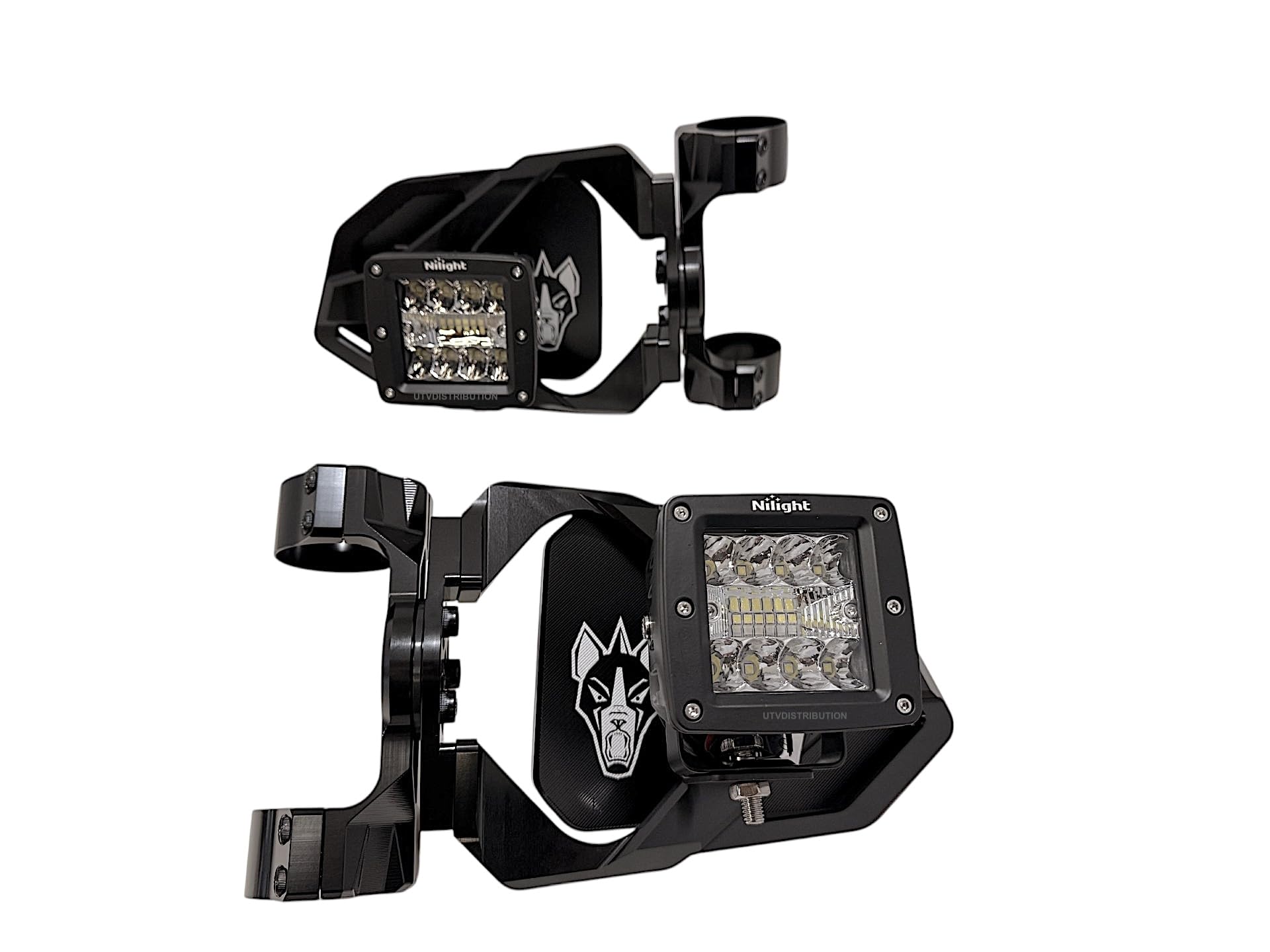 Chupacabra Offroad Cuero Race UTV Mirrors With LED Lights (set of 2) Black (Race-Black-1-3/4"-Clear-LED)