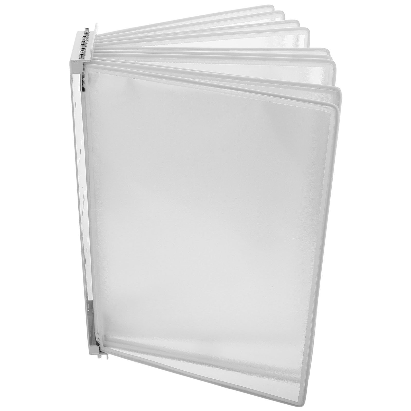 Organizador de Archivos de Pared 10 Bolsillos Transparentes para Documentos A4, Sistema Giratorio para Oficina y Montaje Colgante Fácil