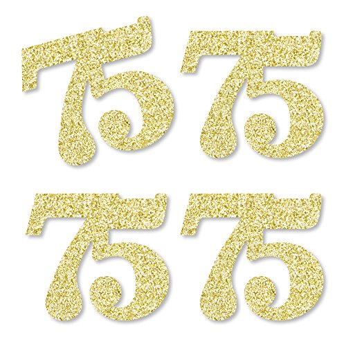 Confettis paillettes dorées 75 ans pour une table de fête réussie