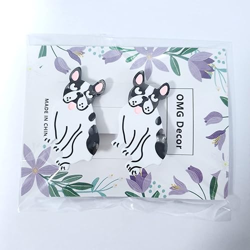 Miniatura 7 de Pinzas para el cabello Bulldog francés pinzas para el cabello de acetato de celulosa pinzas pequeñas para el cabello para niña paquete de 2