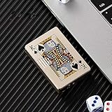 クリエイティブパーソナリティノベルティジェットトーチターボライター、マネーディテクタートランプの形をしたライター、ポータブルライトトランプ詰め替え可能なブタン防風メタルライターメタルおもしろいおもちゃガジェット（ブタンは含まれていません） (D)