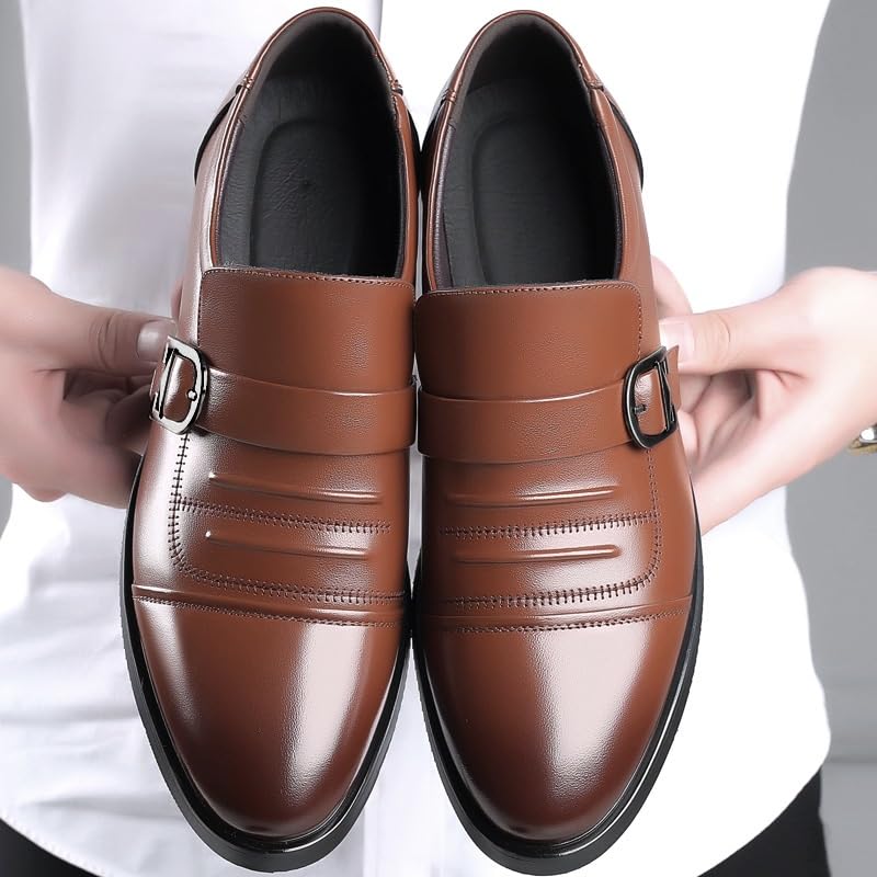 Mens Faux Patent Leather Oxfords Dress Shoes for Men Formal Business Wedding Slip On3