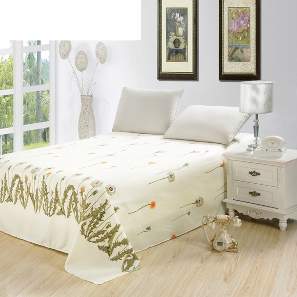 Coton imprimé linge de lit doux anti-froissement 160x230cm de drap plat