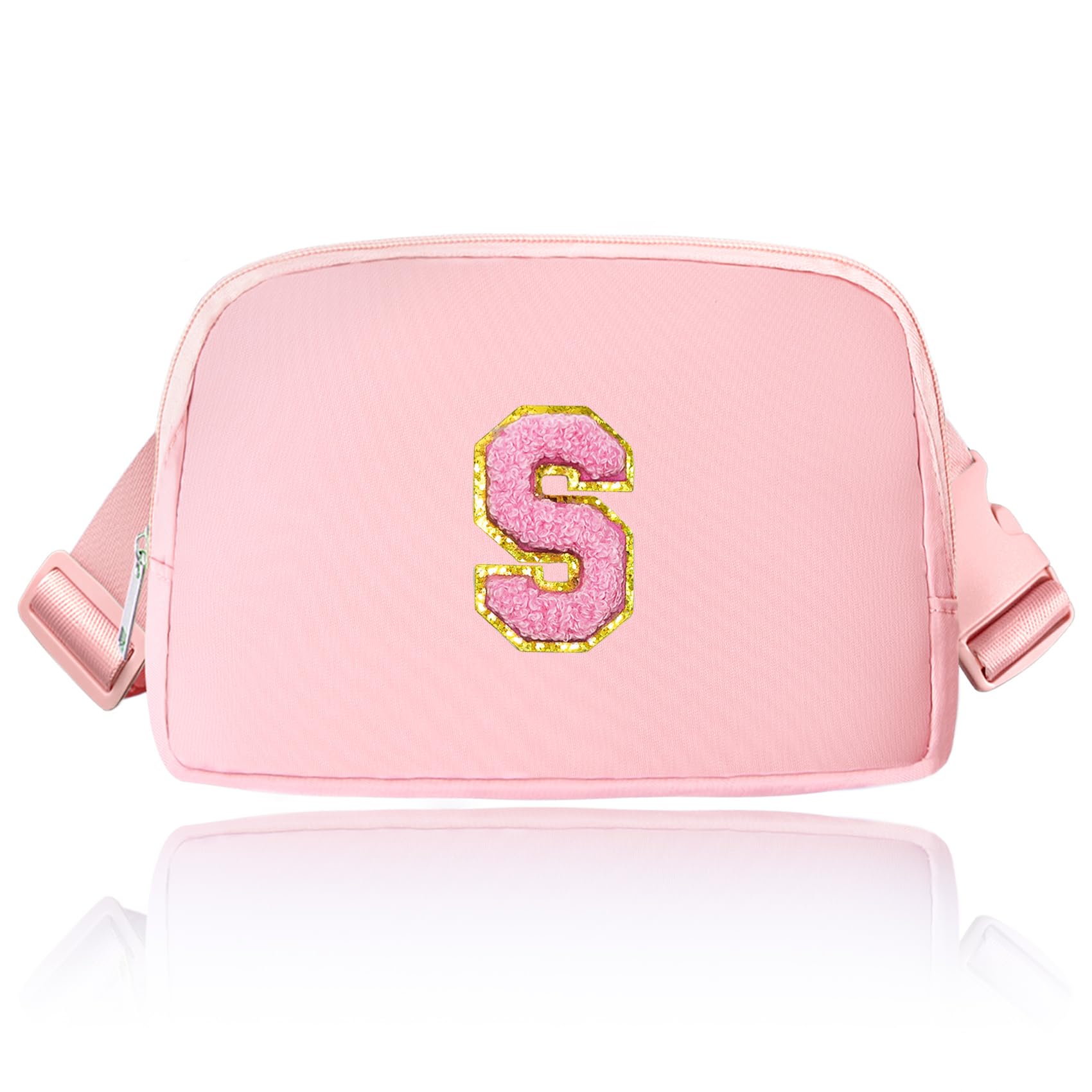 Happy New Year Gift for Girls, Women, Personalized Present Bag, Fashion Waist Pack for Tween Girls, New Year Eve Party Favor Bags, Mini Crossbody Bag for New Year Gift Ideas-Pink S