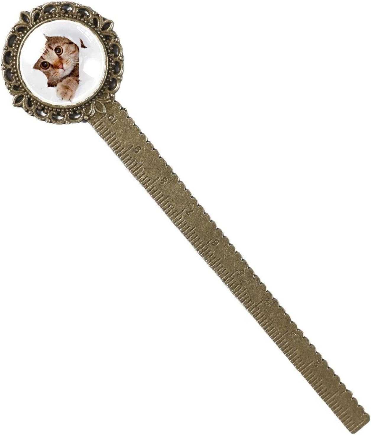 Long Metal Bookmark,Vintage Book Marks for Gift,Orange Funny Cat