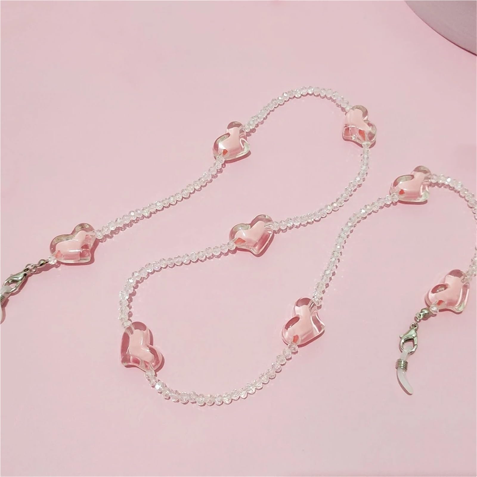Chaîne De Lunettes Soleil 2 Pièces, Masque En Cristal Rose Pour lunettes | Accessoires de lunettes for femmes, cordon de sangles for lunettes