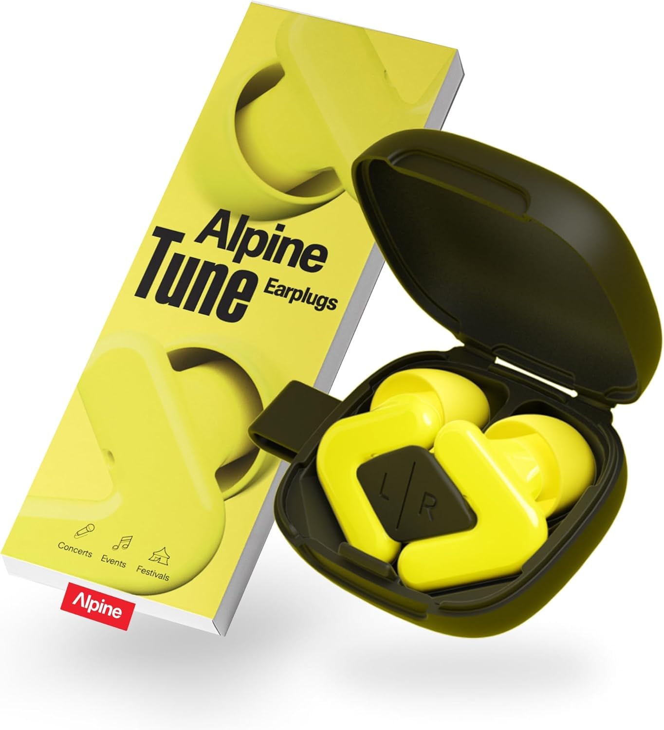 Alpine Tune Earplugs, Concert Ear Plugs for Noise Reduction, High-Fidelity Music Quality, 19dB Hearing Protection with Crystal Clear Sound, Incl. 4 Sizes, For Parties, Raves, Festivals & Clubs, Yellow-image-22