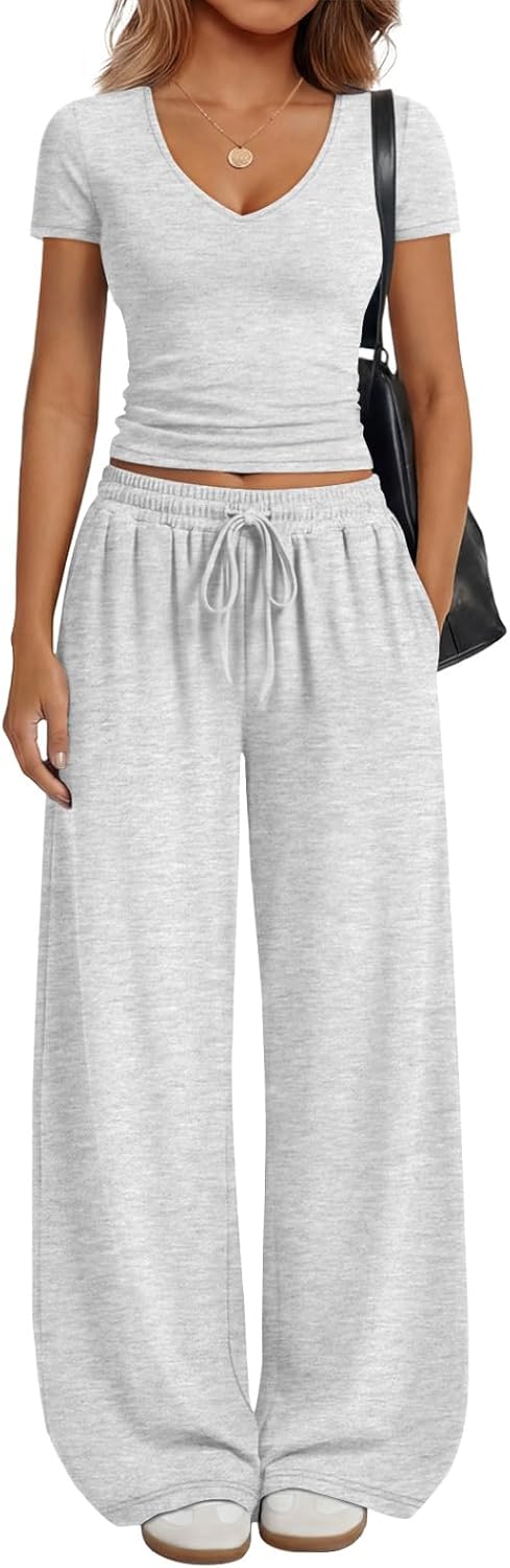 Trendy Queen 2 Piece Lounge Sets for Women Summer Outfits 2026 Fashion Two Piece Loungewear Spring Outfits Clothes