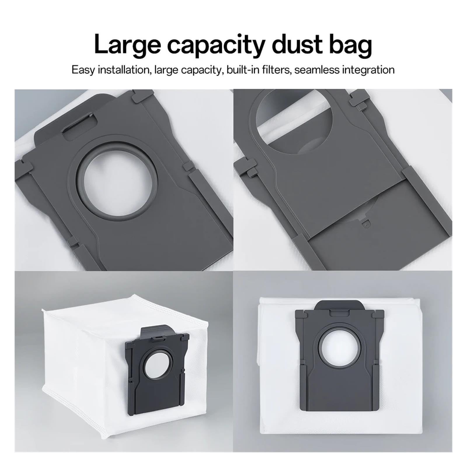 Bolsas de polvo de tela de mopa con filtro de Cepillo Lateral de cepillo principal, compatibles con piezas de aspiradora Dreame, X60 Max Ultra Complete/ X60 Ultra/Master(18pcs)