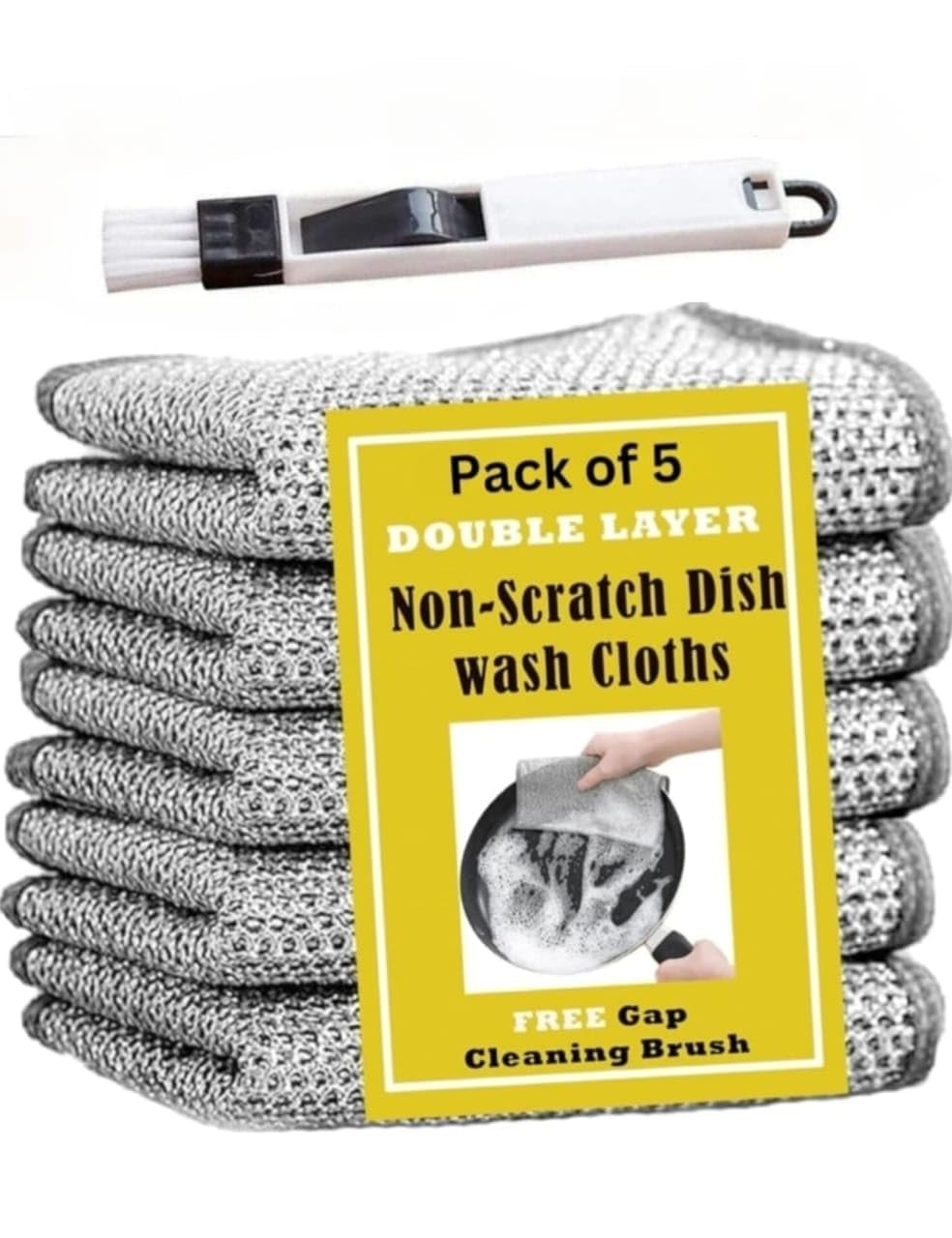 Dhvani Multipurpose Dishwashing Scrubber for Utensils Kitchen Sinks Pots Cleaning Easy rinsing Long Lasting Steel Wire Dishwash Cloth (Pack of 5) with 1 Gap Cleaning Brush Free. (B0D136JLZQ) Amazon Price History, Amazon Price Tracker