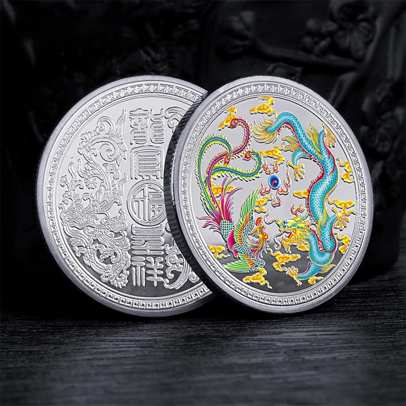 Yesoa Commemorative Coin iron Gold silver Commemorative Coin Diameter 1.57in/4cm Chinese Auspicious Culture Medals Great for collectibles