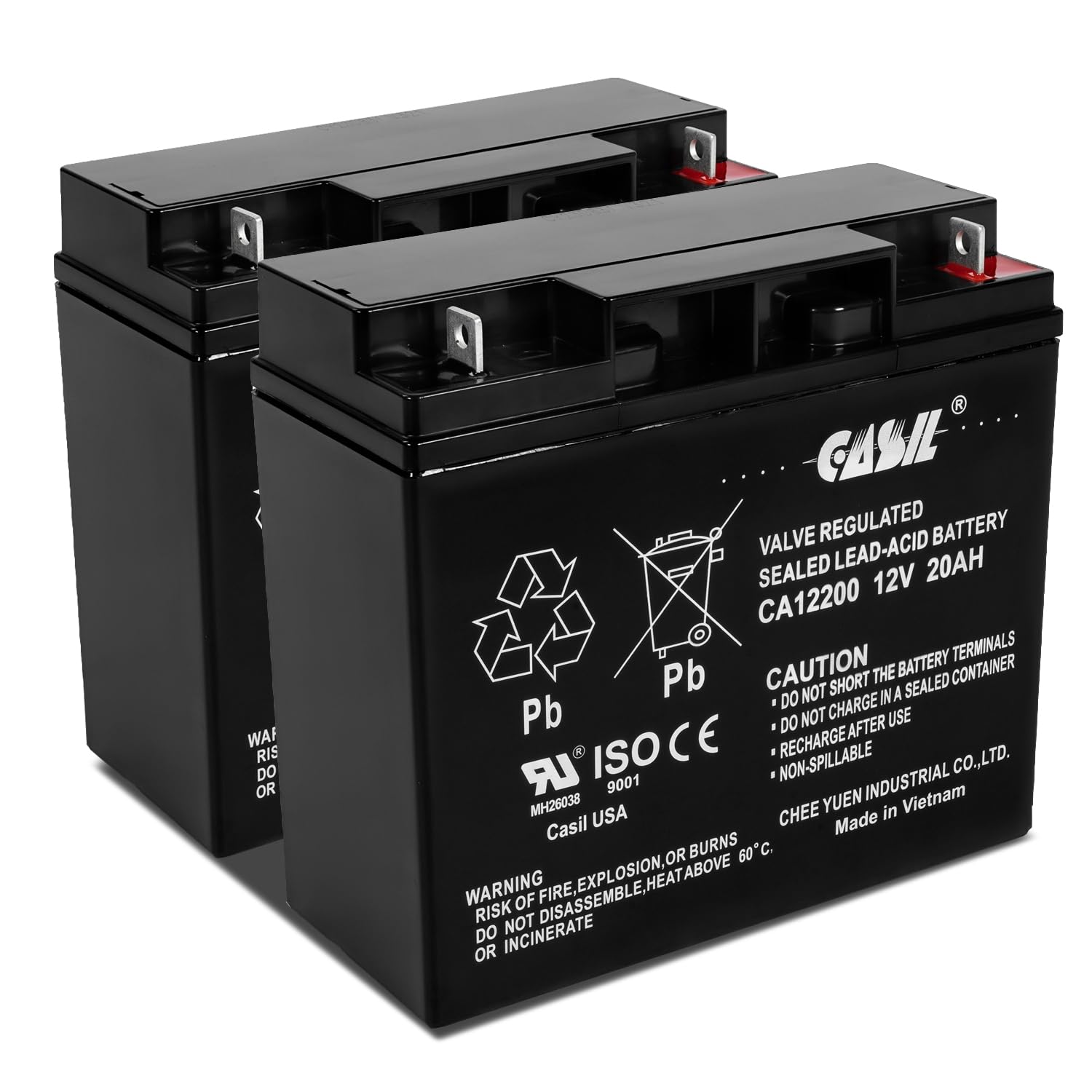 Casil 12V 20Ah Replacement Battery Compatible with Pride Mobility Jazzy Select Wheelchair 2 Pack