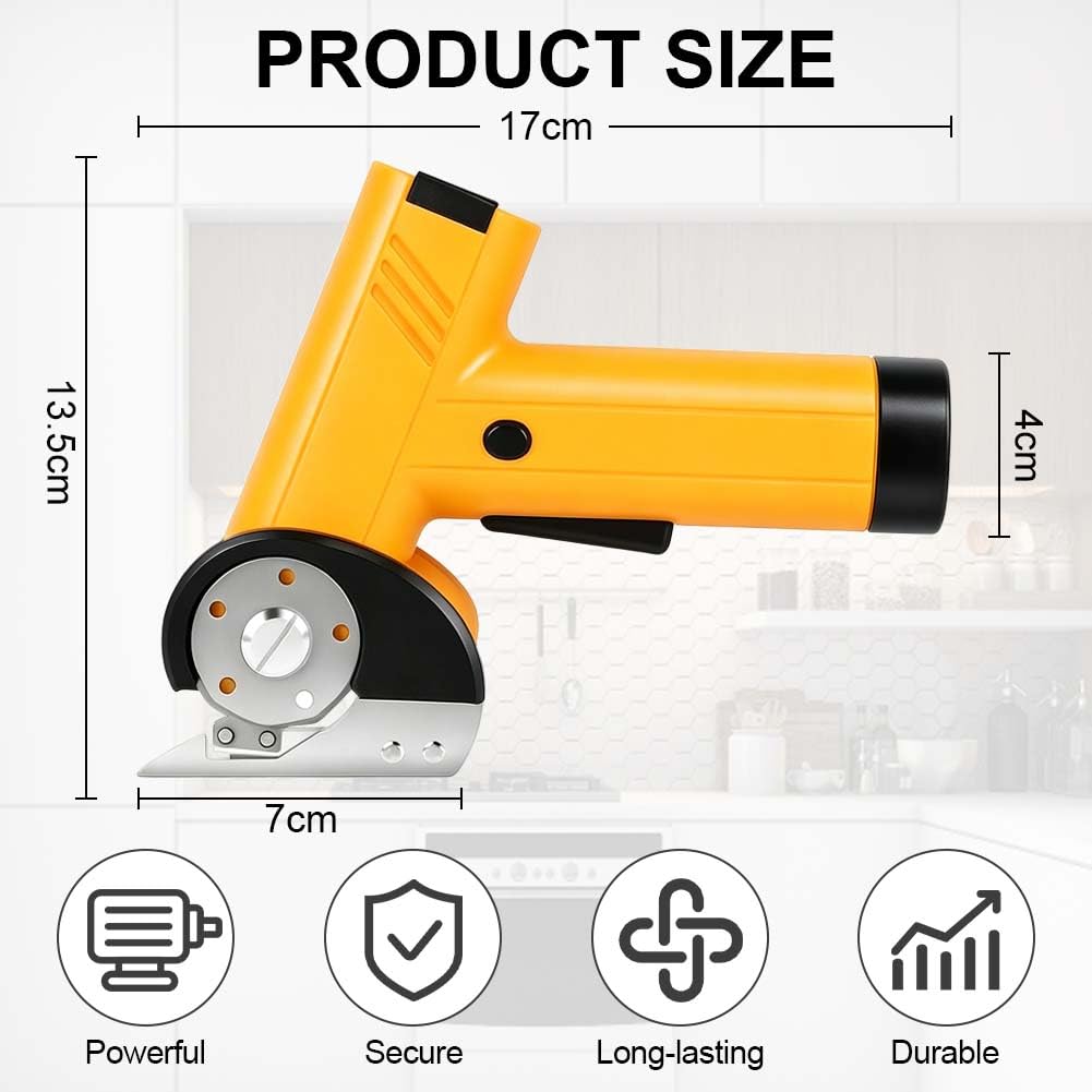 Aolso Forbice Elettrica, Taglio Rotante Ricaricabile con Regolazione a 4 Velocità, Cesoie Multiuso Senza Filo con Schermo, Luce LED, Ricarica USB per Tessuti, Tappeti, Pelle, Cartone