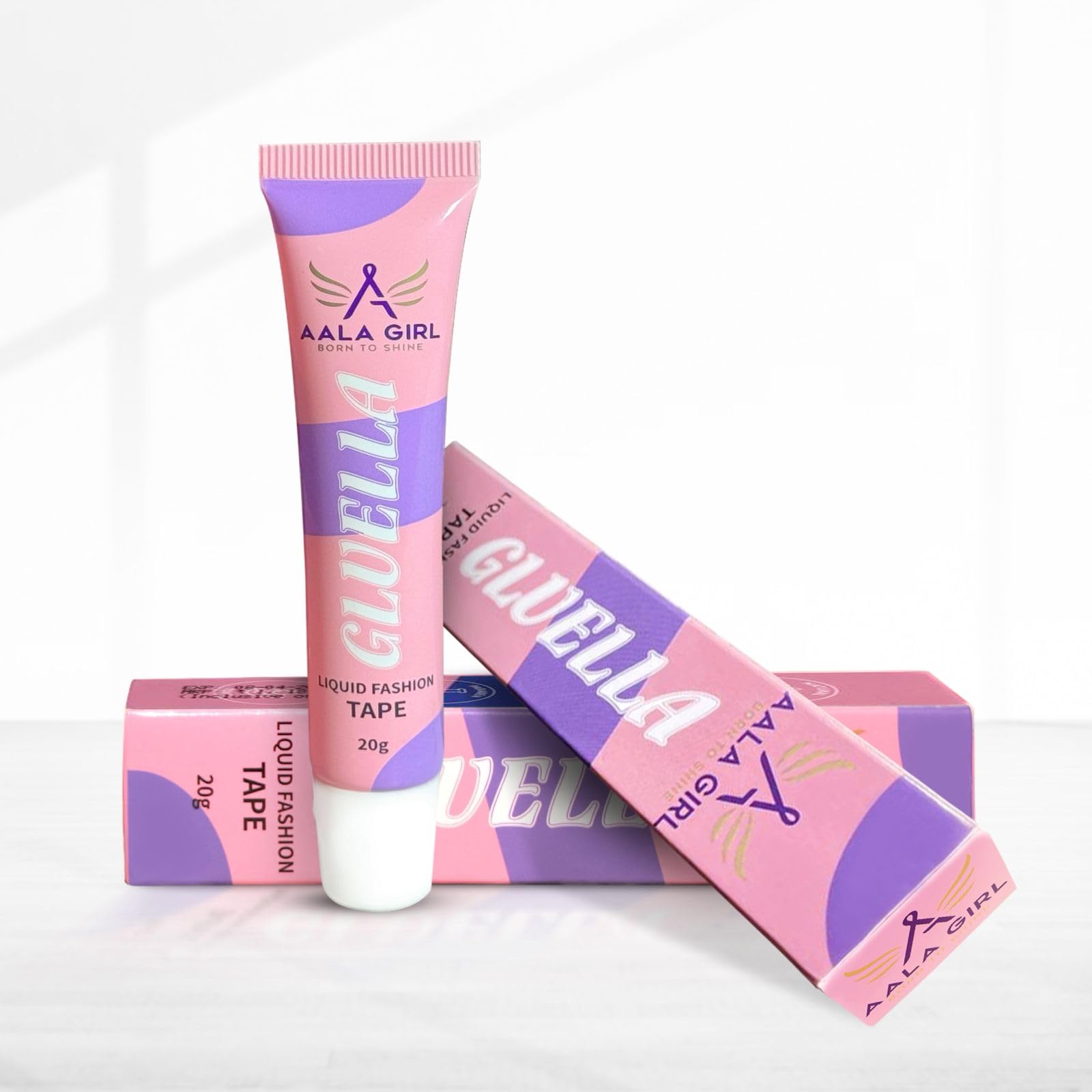 Gluella Body Glue | Invisible, Sweat-Proof & Skin-Friendly Fashion Adhesive | Residue-Free, Transparent Hold for Clothes & Jewelry | Free Eyeshadow Sticker Included