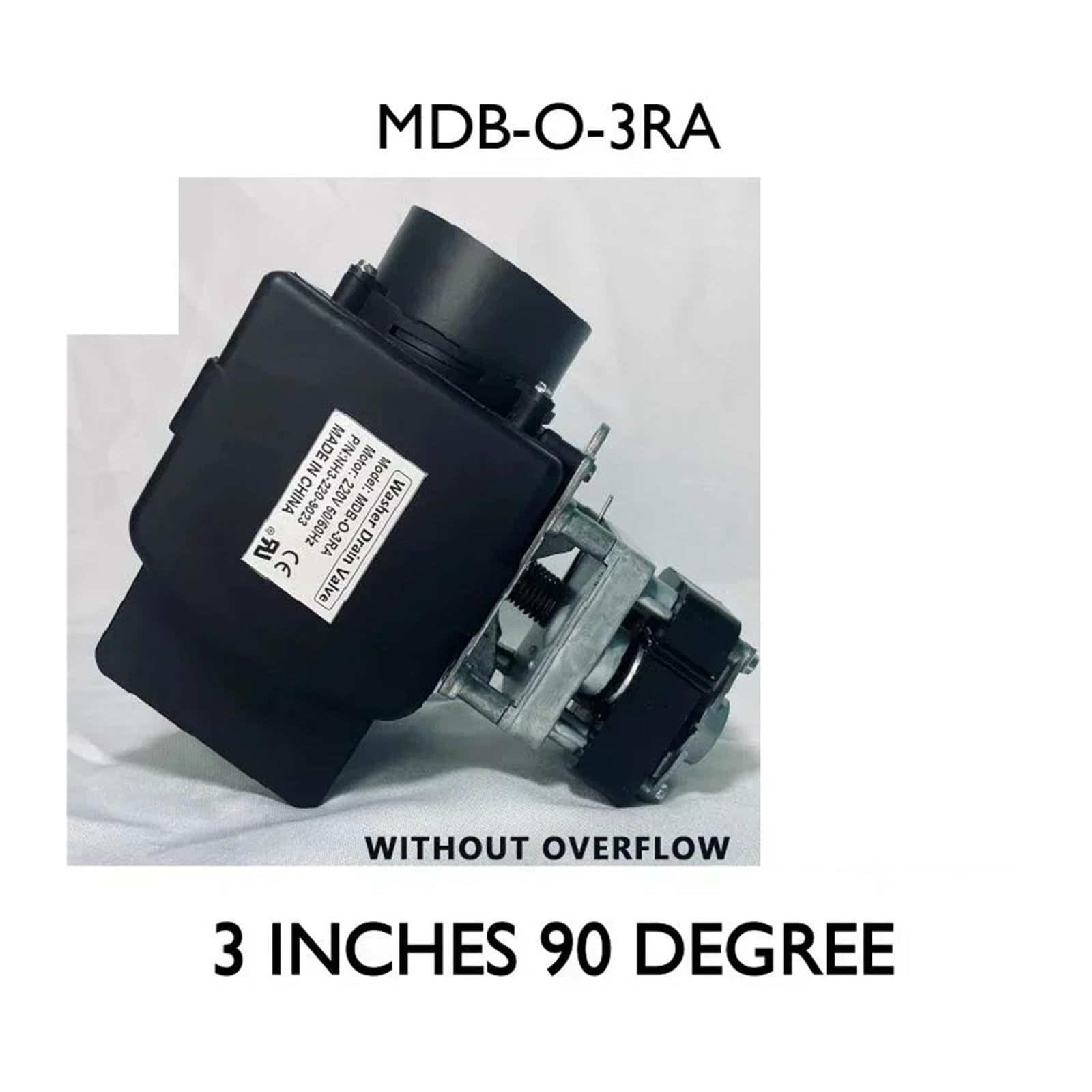 Válvula de drenaje industrial para lavadora de 3 pulgadas, 90 grados, MDB-O-3RA 380629, motor de bomba de drenaje con bomba de drenaje de desbordamiento, piezas de repuesto para lavadora (24 V normal