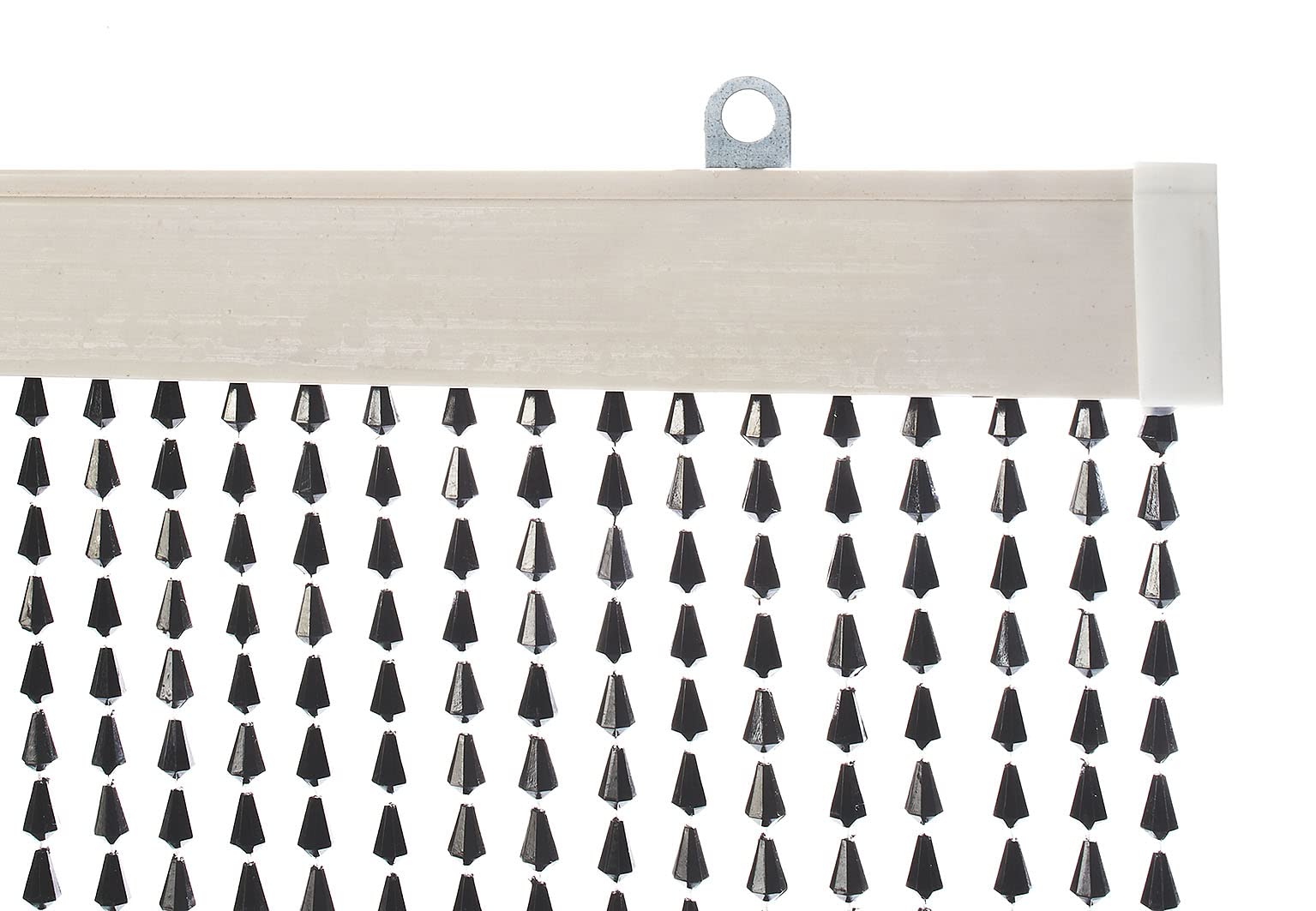 Kobolo Türvorhang Nero, 90x200 cm, 72 Stränge, schwarzer Perlenvorhang aus Kunststoff, pflegeleichter Fliegenvorhang & Raumteiler für Balkon, Terrasse, Tür, Fenster oder Innenbereiche