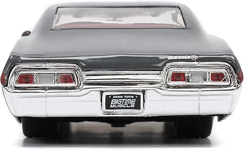 Miniatura 5 de Jada Toys Big Time Muscle 1:24 1967 Chevy Impala SS Gris/Borgoña Coche fundido a presión, juguetes para niños y adultos