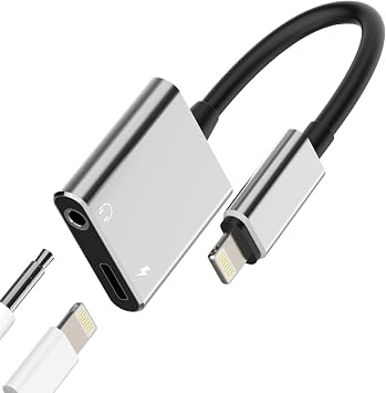 for Iphone Aux Adapter for 14 13 Pro Max Lightning to 3.5mm Headphone Jack for Apple2in1Audio Charger Splitter Connection Charging Connector Accessories Headset Stereo Earbuds Lighting Plug for iPad