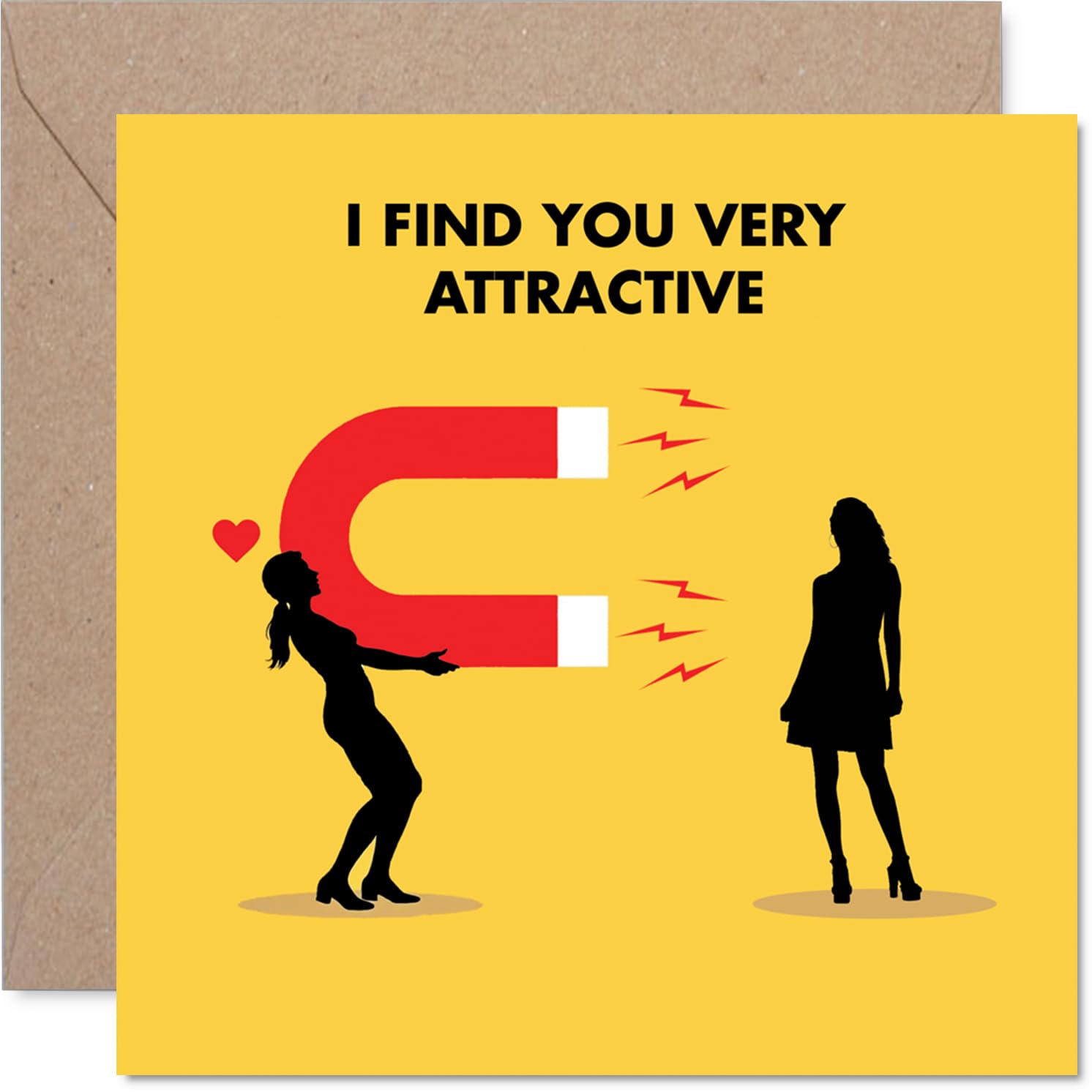 Funny Girlfriend Anniversary Card - Magnetic Attraction - Cheeky Happy Anniversary Card for Girlfriend from Boyfriend Partner, 145mm Joke Humour Anniversaries Greeting Cards