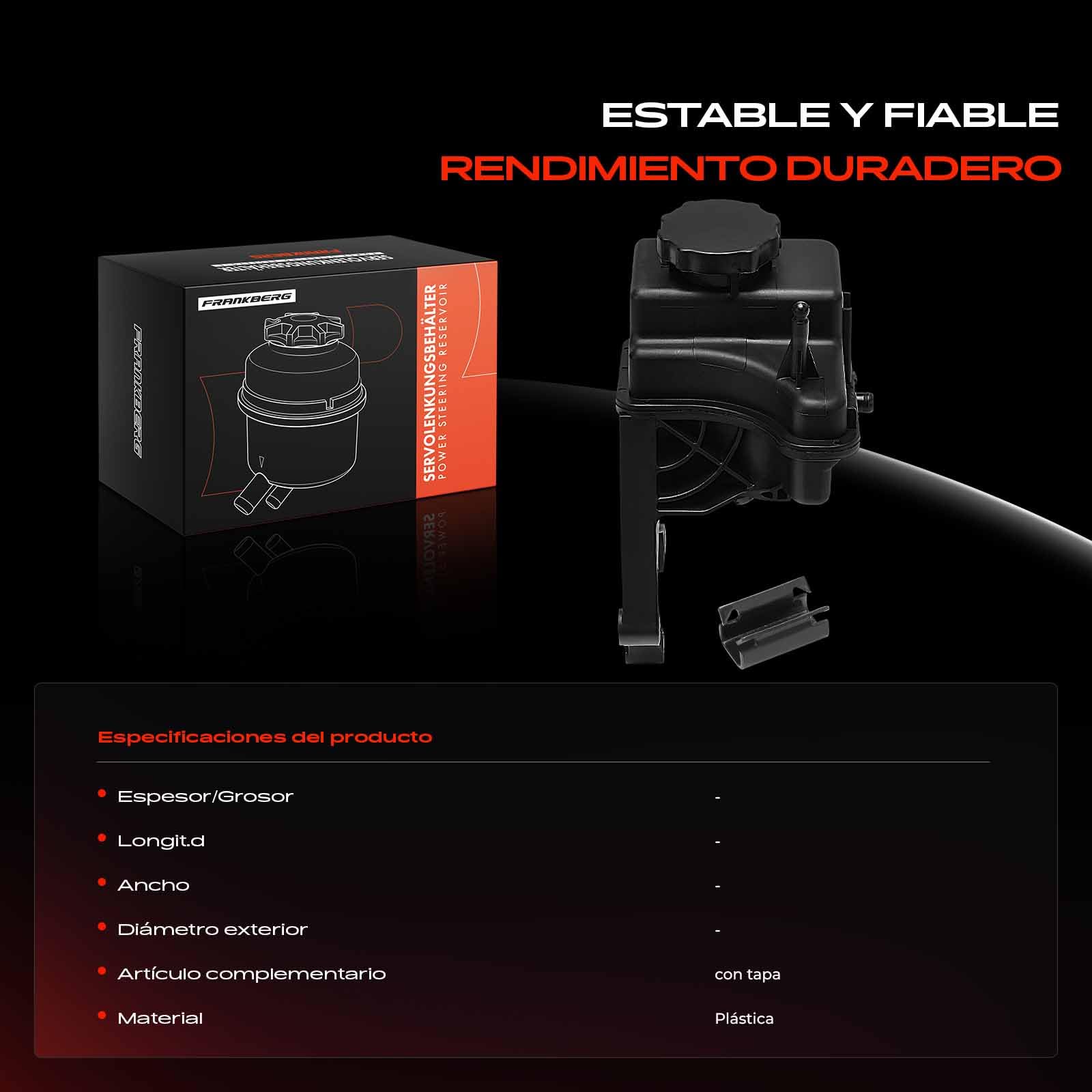 Frankberg Depósito de compensación Aceite hidráulico Dirección asistida Compatible con Sprinter 46-T Furgoneta B906 413 CDi Sprinter 46-T Plataforma/Chasis B906 413 CDi Replace# 7691462137