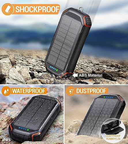 Solar-Power-Bank-36000mAhSolar-Charger-Wireless-Built-in-3-Cables-IPX5-Waterproof-Portable-Solar-External-Battery-Pack-with-3-Input-4-Output-15W-USB-C-Port-Camping-Flashlight-iPhone-Samsung-Tablet