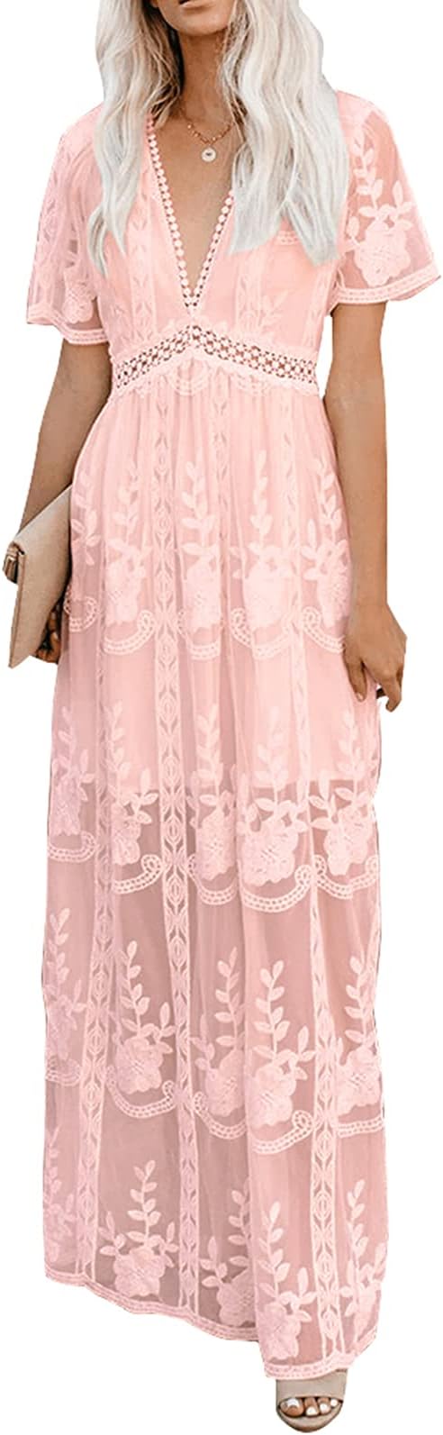 Tfnc lace up back maxi bridesmaid dress Clearance