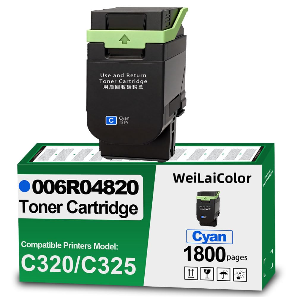 Kompatybilny z drukarką Xerox C320 C325, zamiennik dla 006R04823 006R04820 006R04821 006R04822 kaseta z tonerem wyższa wydajność (cyjan-1800 stron)