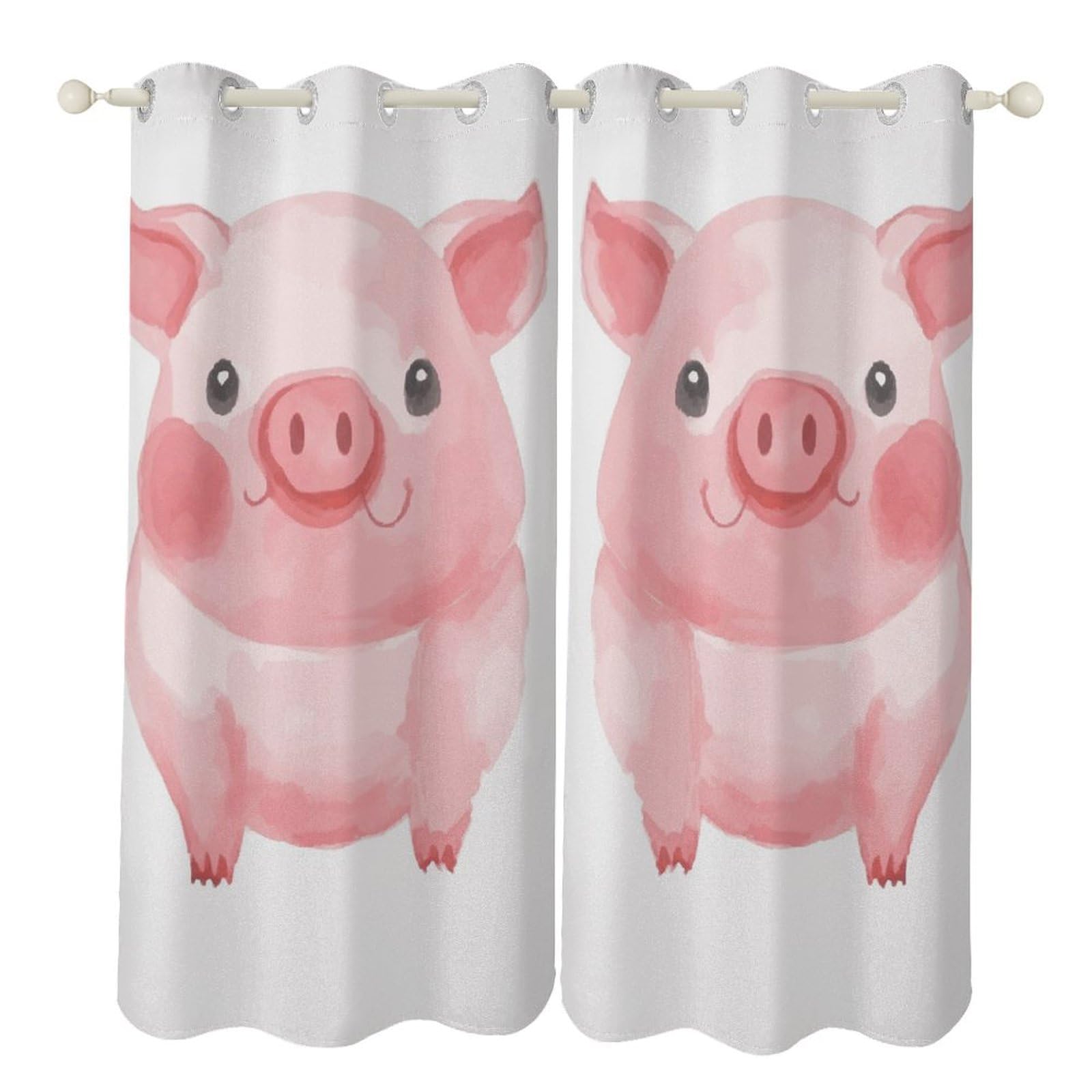 Rideaux occultants isolants Lovely Pig bleu marine contre la lumière