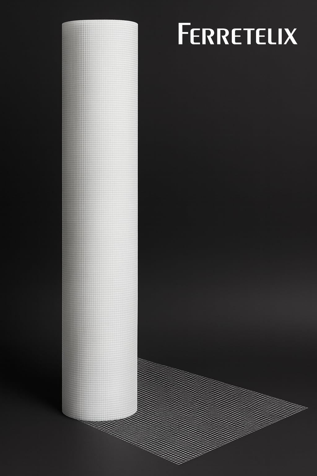 Ferretelix® Treillis en Fibre de Verre pour Enduits Professionnels Blanc 1 M x 50 M – Maille 5 mm x 5 mm