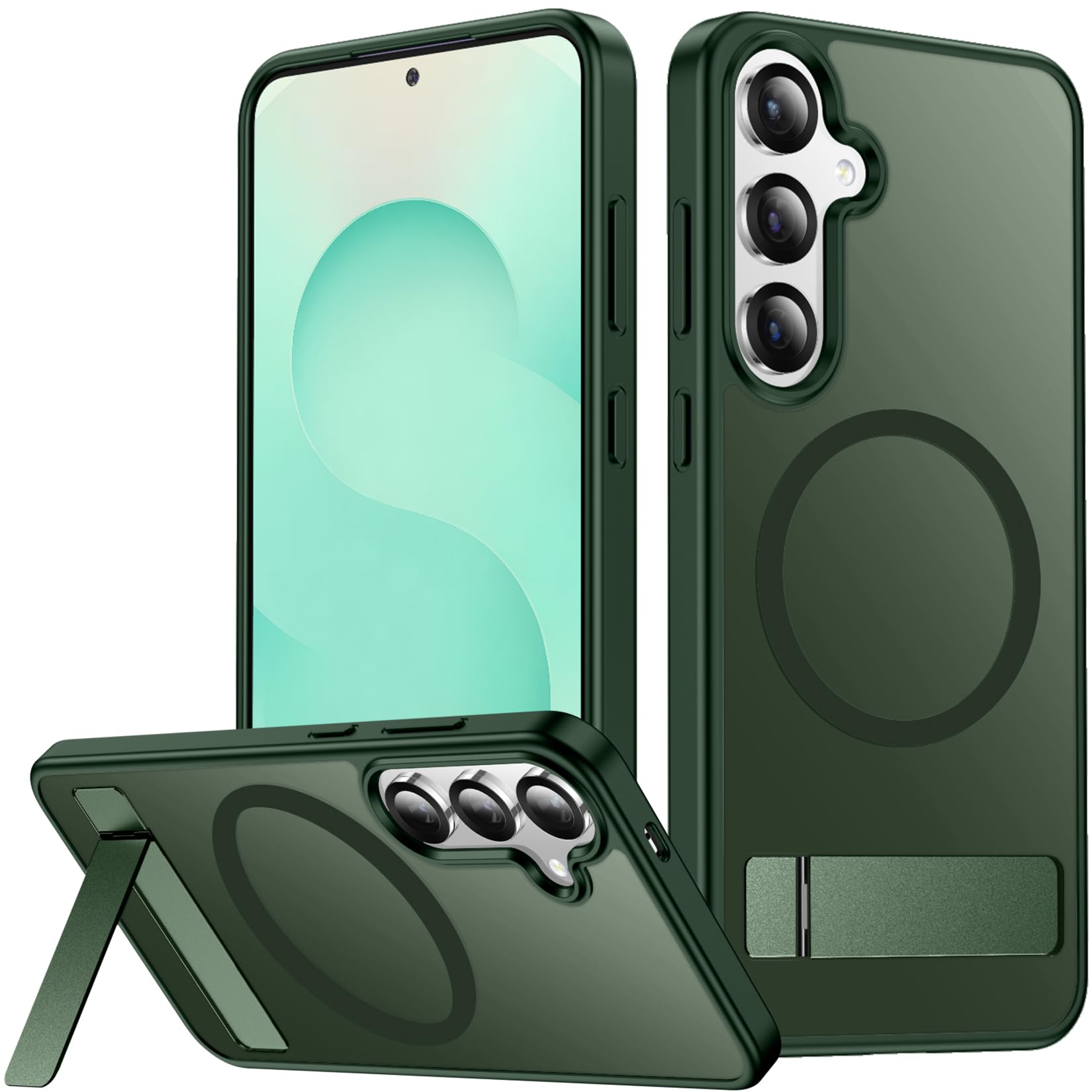 SPIDERCASE for Samsung Galaxy S25 Plus Case, Built-in Stand, Green