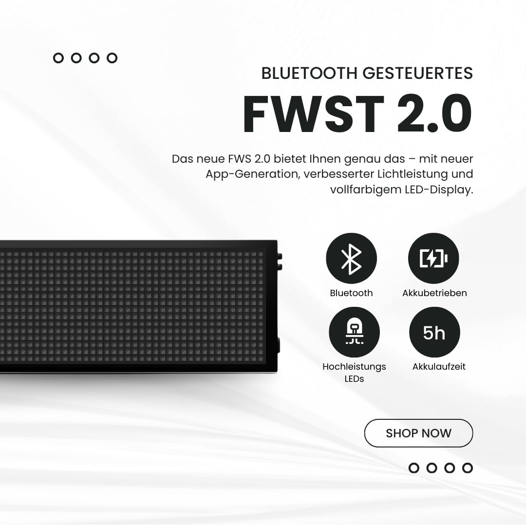 LED Frontwarnsystem | Einsatzschild | Multicolor Bluetooth - Android und iOS App - Handygesteuert - Dachaufsetzer-Ersatz - LED Einsatzschild zum selbst programmieren (Bluetooth) (RGB)