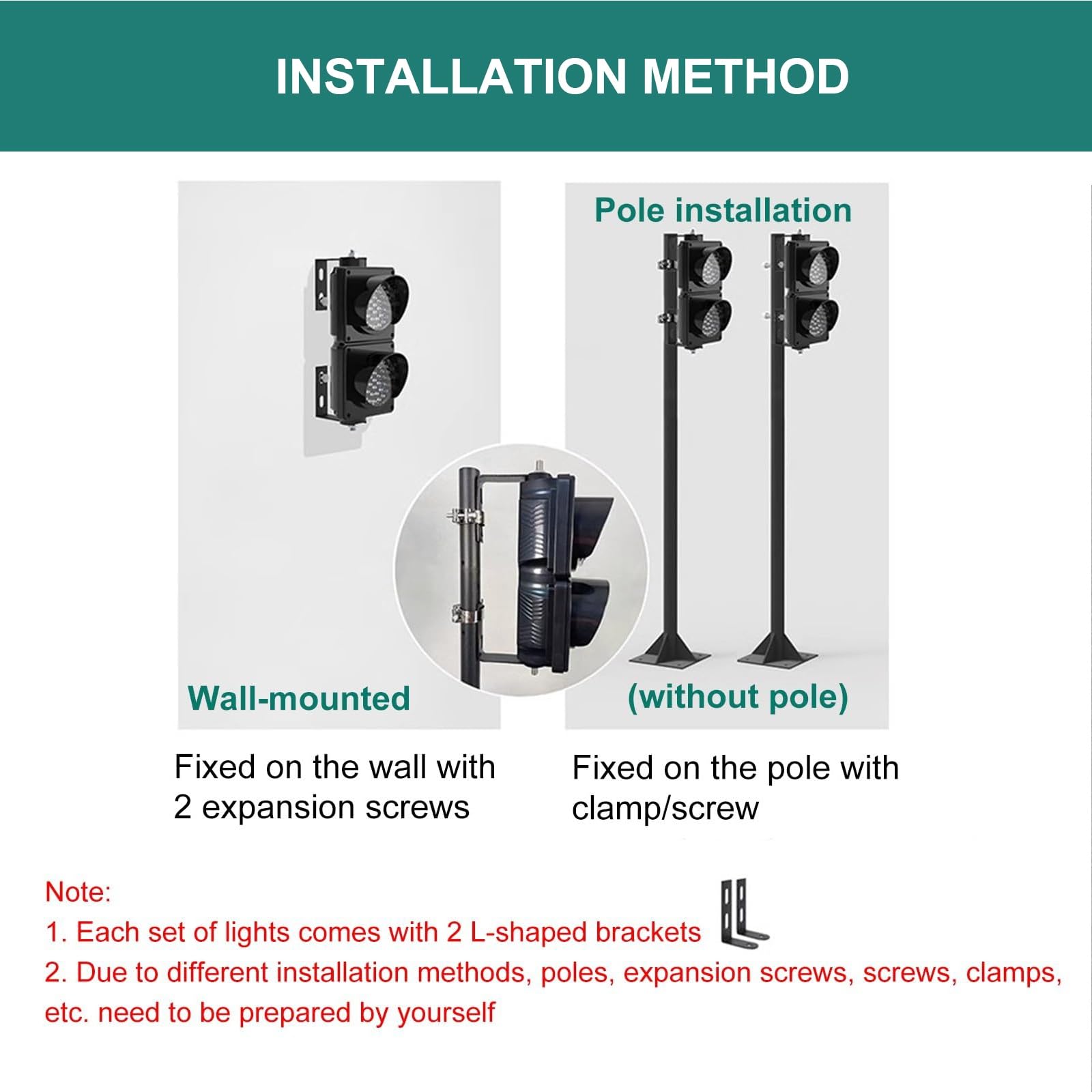 Lente da 4 Pollici di Diametro, AC110-240 V, Luce di Stop e di Marcia, 2 luci semaforiche Rosse/Verdi, Controllo a Pulsante, Adatta for incroci, fabbriche, scuole