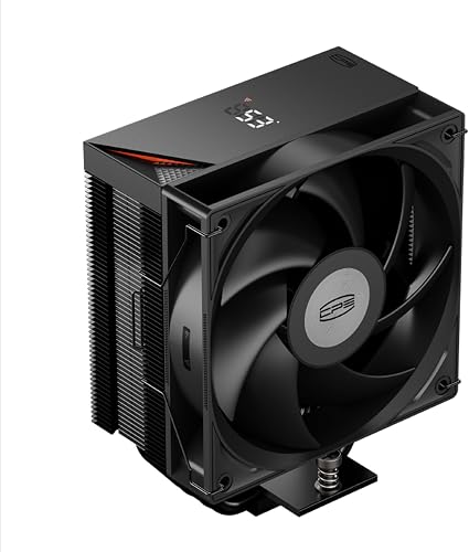 PCCOOLER CPS RT500 Digital BK CPU Hava Soğutucu, Dijital Ekranlı, 245W TDP, 5×6mm Isı Borusu, 120mm FDB Fan, AMD AM4/AM5 & Intel LGA115X/1200/1700/1851 Uyumlu