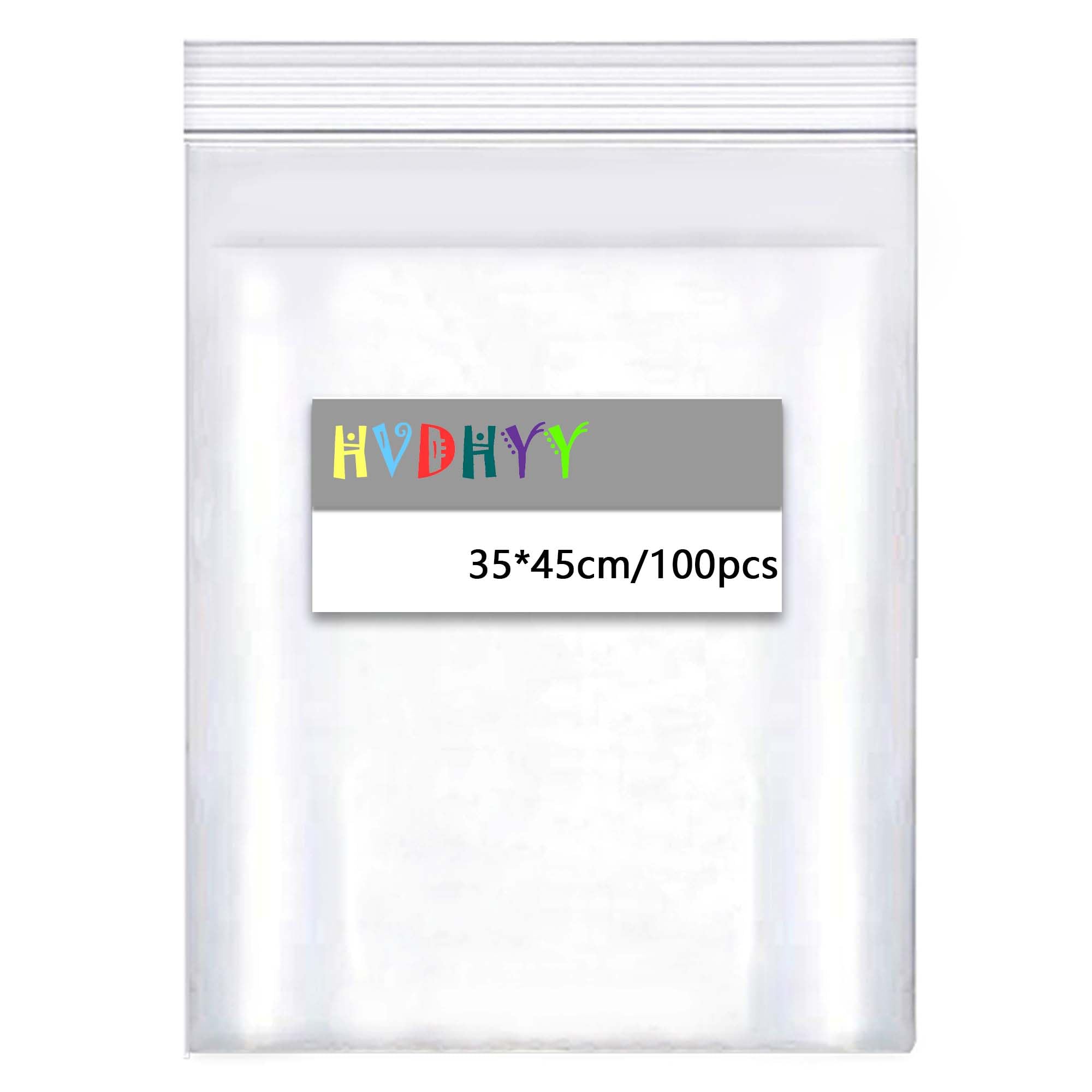 350mmX450mm Sachets Plastique Transparents Refermables Grand Sac De À Fermeture Épaissir 160µm Sac Scellé, Sac De Rangement, Convient Pour Le Stockage De Vêtements Et De Collations 100pièce