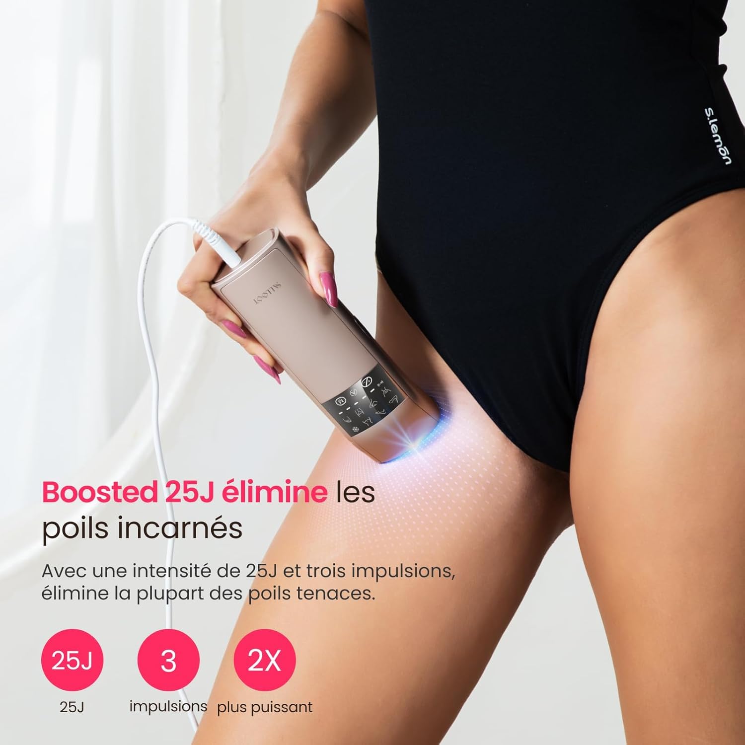 Laser IPL professionnel pour l'épilation, super rapide TRIPLE-Pulse, 12 cm² large indolore Sapphire 3℃ Ice-Cooling Contact, appareil d'épilation pour les femmes et les hommes à la maison