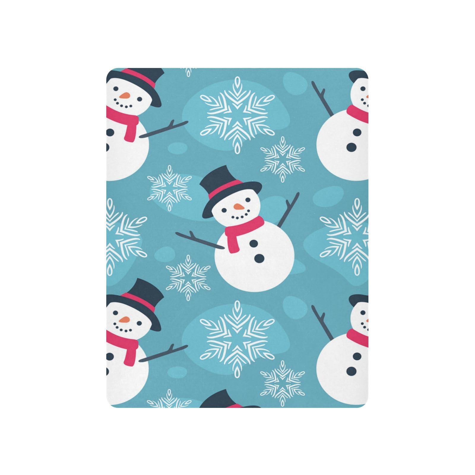 Moudou Christmas Snowman Playard Sheet for Boy Girls, Soft Breathable Fitted Toddler Sheet for Standard Playard Bed Mattress, 39 x 27 x 5 Inch