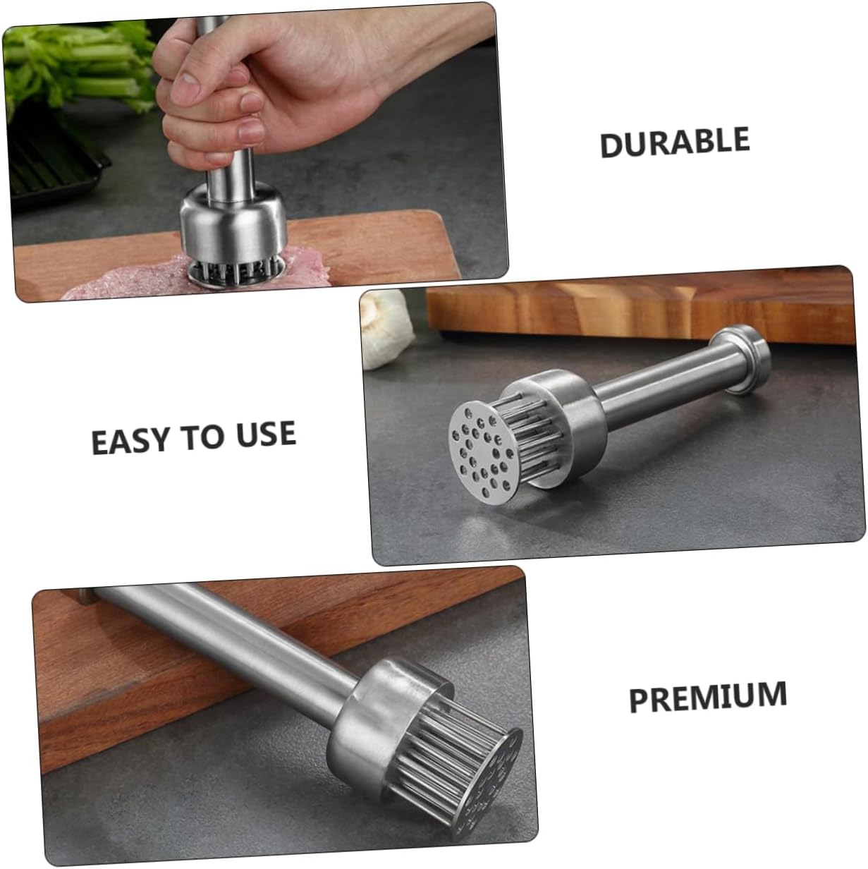 SOLUSTRE Stainless Steel Meat Tenderizer Hammer Meat Mallet Tool Machine for Kitchen