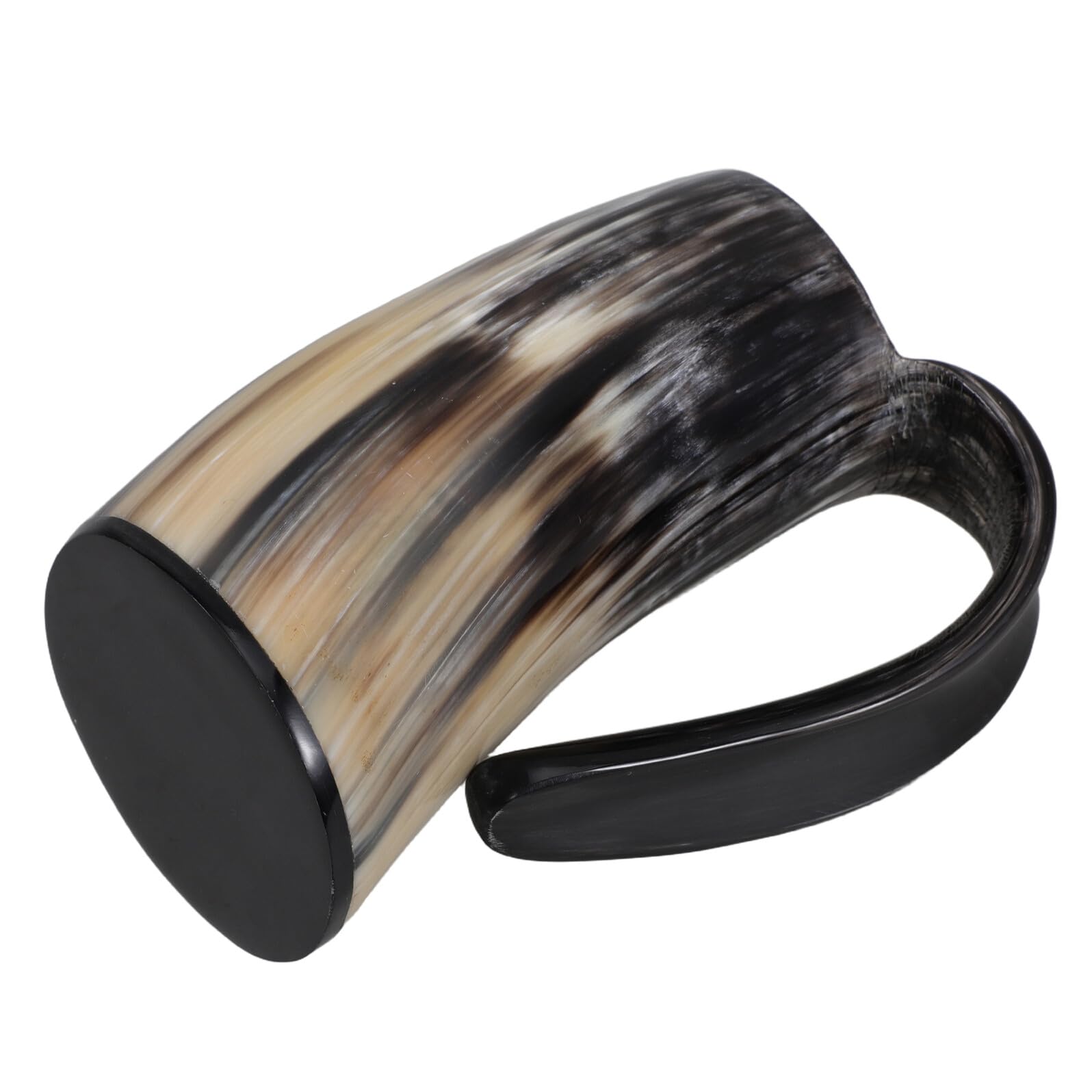 Taza de cuerno vikingo Mipcase resistente de 200 ml con diseño artesanal tallado