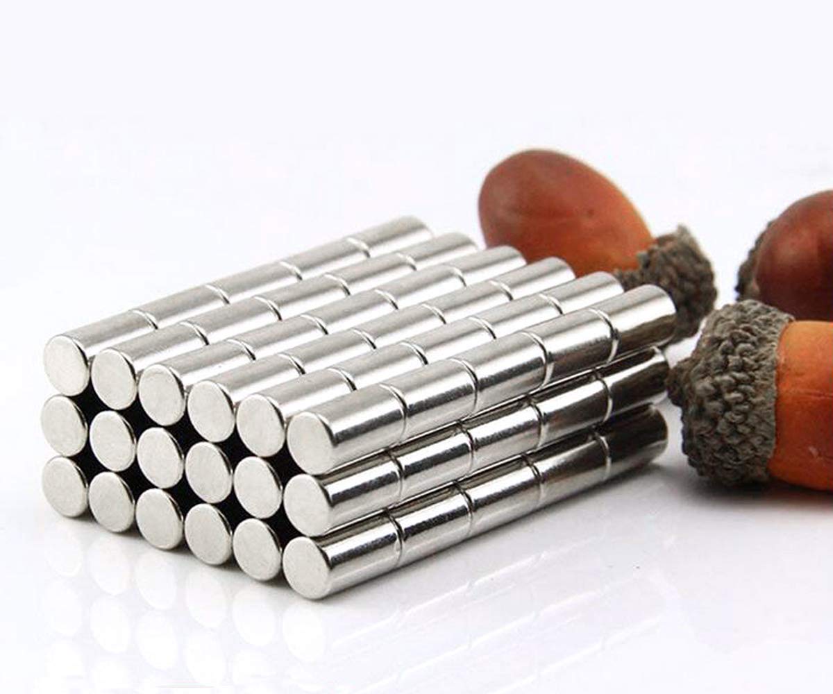 Decorative Refrigerator Magnets Round MultiUse Rare Earth Magnet for Craft Project - Approximate 5x10mm - 40 Pieces