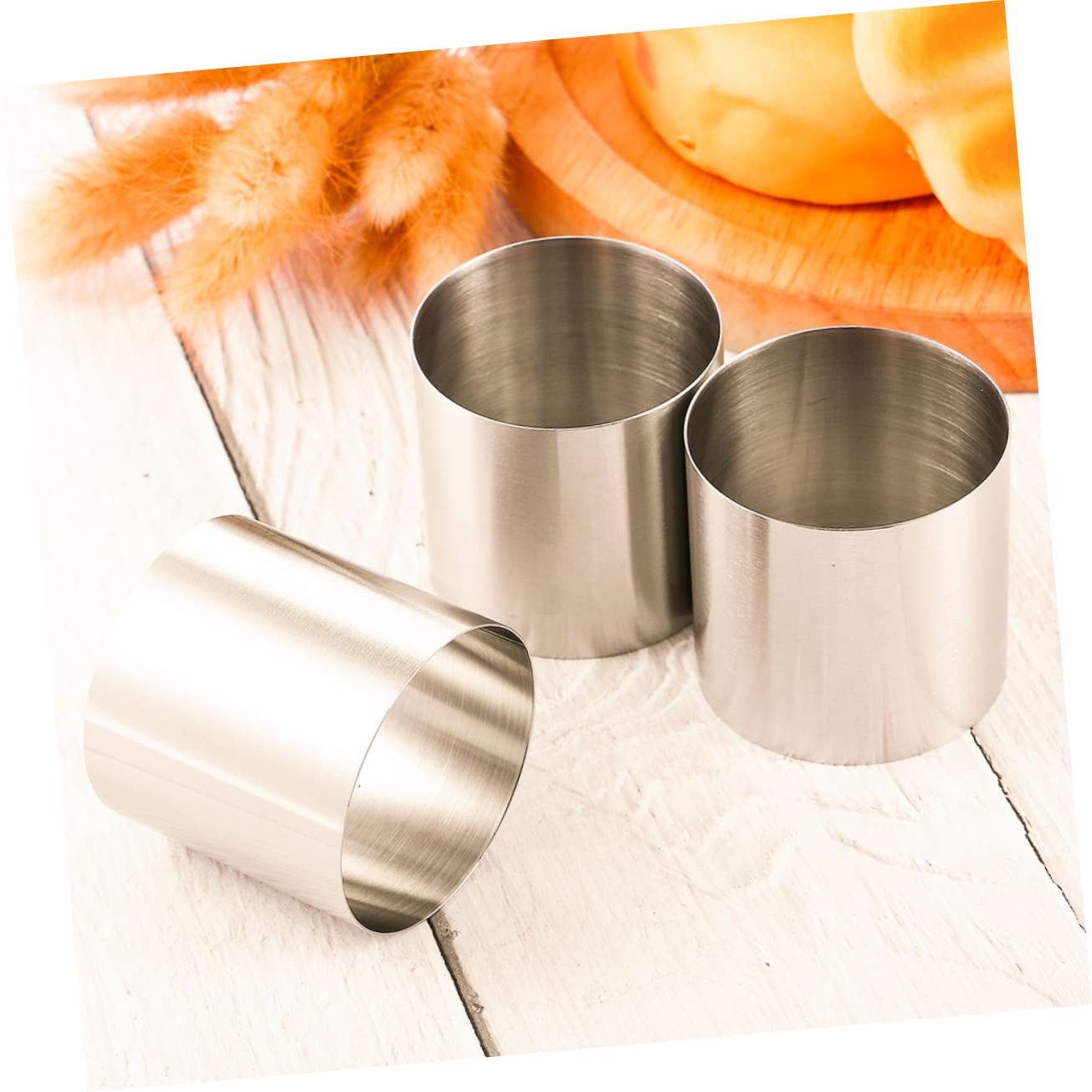 Ciieeo 6pcs Round Cake Cutter Muffin Non-stick Baking Molds for Cookies Biscuits Mousse for Creative Baking and Projects