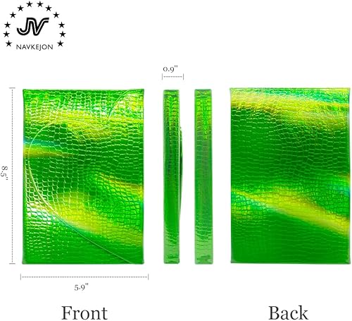 Miniatura 2 de Diario de tapa dura de poliuretano arcoíris, con solapa magnética de corazón de grano de cocodrilo, cuaderno holográfico de cuero láser, diario de