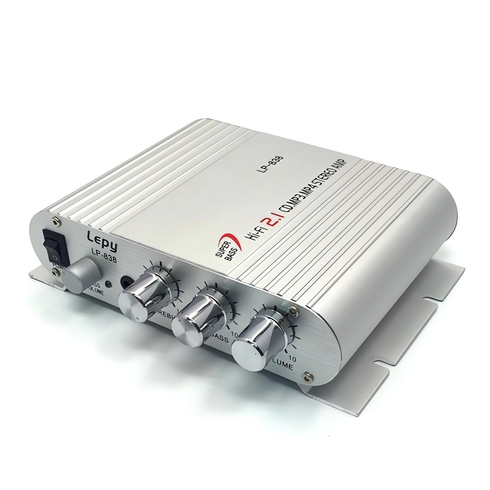 Yoidesu Mini HiFi Audio Power Amplifier Home Stereo Bass Digital Amplifiers 15W x 2 RMS Power Output Auto Car Digital Amp Support & 3.5mm Input High-Power Audio Amplifier(Silver)