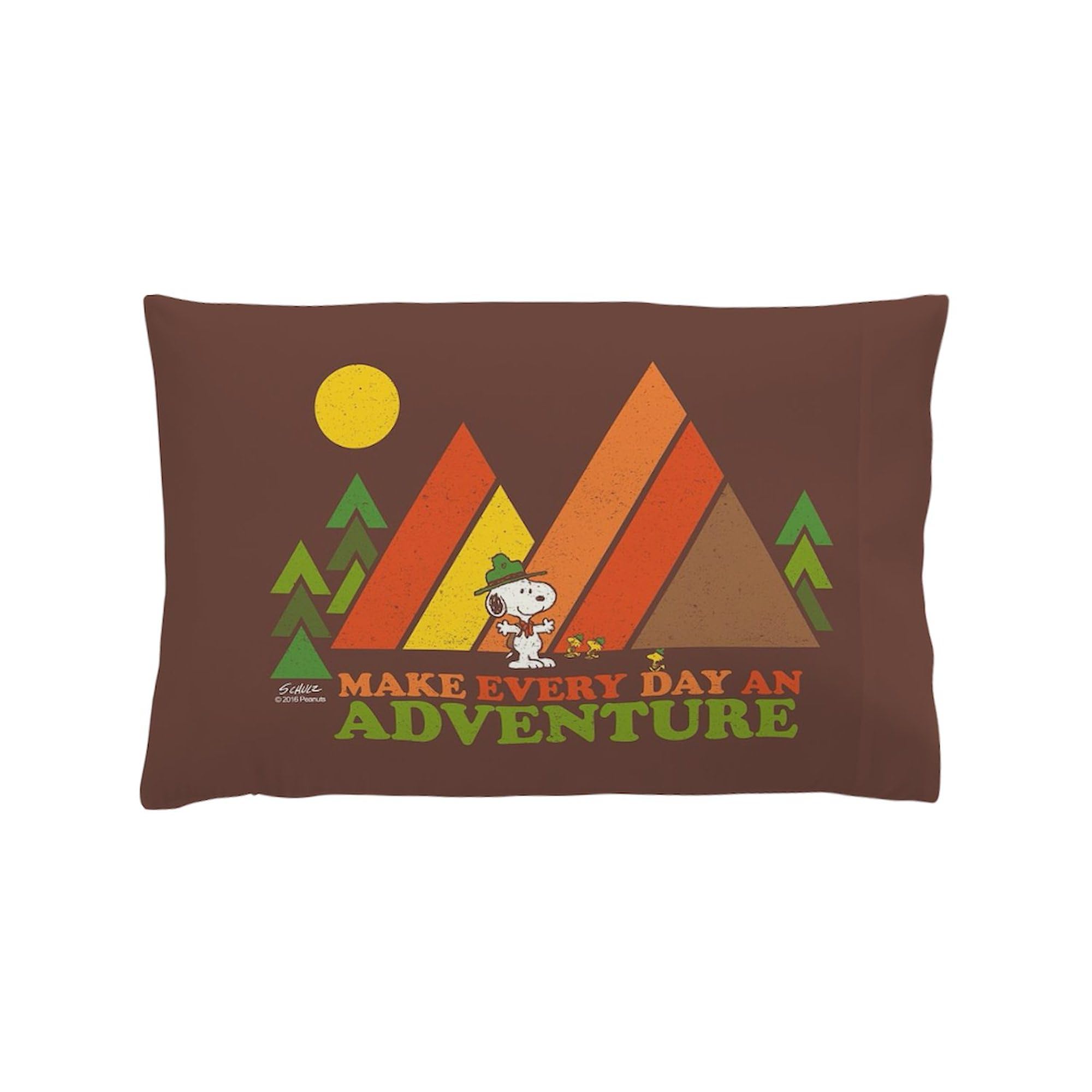 CafePress Snoopy Make Every Day an Adventure Pillow Case Standard Size Pillowcase, Lumbar Pillow Cover Fleece