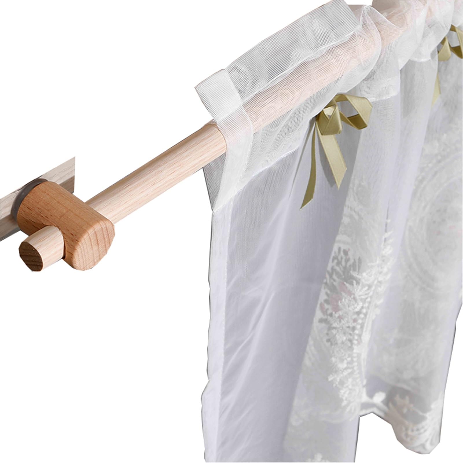 GLDYTVF Thick Solid Wood Telescopic Rod Adjustable Short Curtain Rod Half Curtain Pole Strong Load Capacity 120CM Length Perfect for Home Decor and Window Treatments