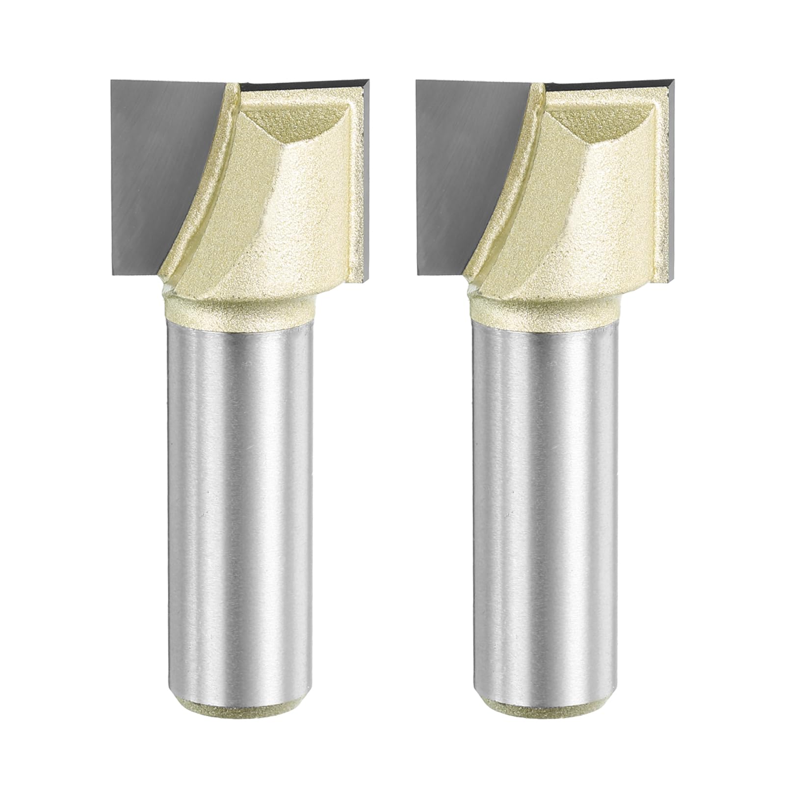HARFINGTON 2pcs Bottom Cleaning Router Bit 7/8" Diameter 1/2" Shank Carbide Tipped Cutter Surfacing Planing Router Bits for Woodworking Planing
