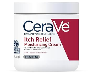 CeraVe Moisturizing Cream for Itch Relief, Anti Itch Cream with Pramoxine Hydrochloride, Relieves Itchy with Minor Skin Irritations, Sunburn Relief, Bug Bites, Fragrance Free, 16 Ounces CeraVe Moisturizing Cream for Itch Relief, Anti Itch Cream with Pramoxine Hydrochloride, Relieves Itchy with Minor Skin Irritations, Sunburn Relief, Bug Bites, Fragrance Free, 16 Ounces